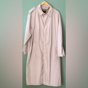Mens khaki full length rain coat, Size L